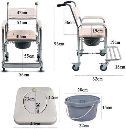 Mobile Shower Toilet Commode Chair