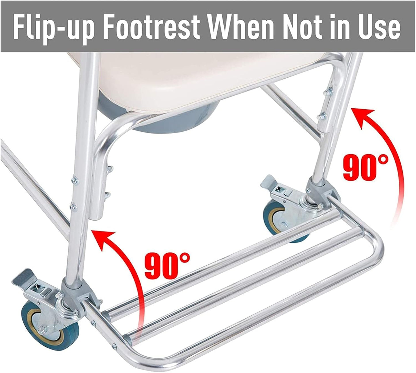 Mobile Shower Toilet Commode Chair