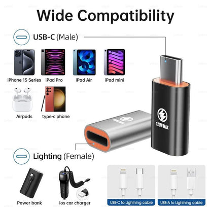 120W Apple Lightning to USB-C Adapter