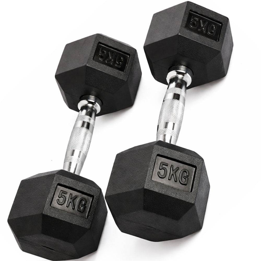 Hex Dumbbell Set - 2 x 5kg Weights