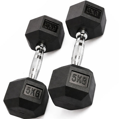 Hex Dumbbell Set - 2 x 5kg Weights