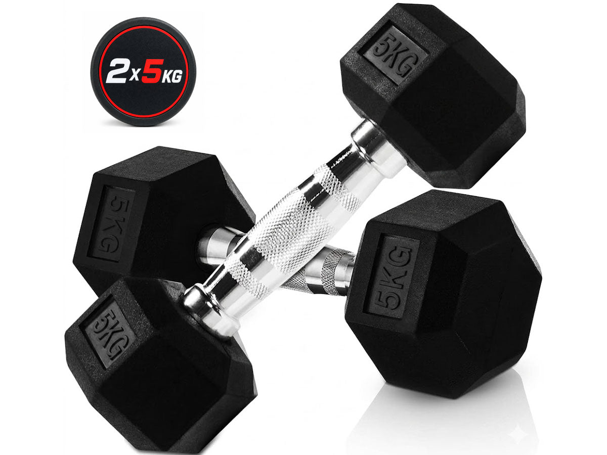 Hex Dumbbell Set - 2 x 5kg Weights