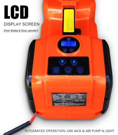 Electric Hydraulic Car Floor Jack 5 Ton 12V Built-in Tire Inflator Pump