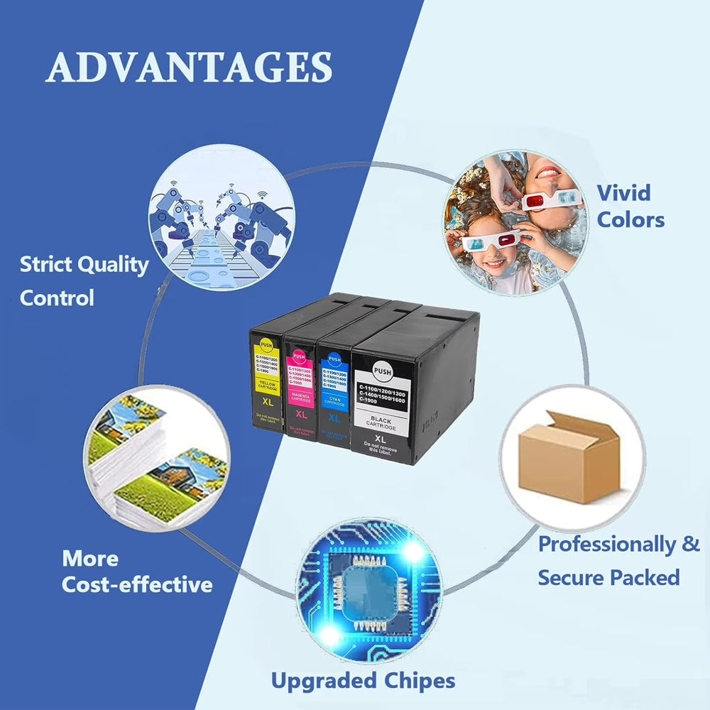 Canon MAXIFY MB2160 PGI1600XL Ink Cartridge Whole Set Latest Chip