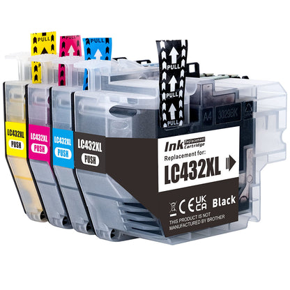 LC432XL Compatible Set of 4 Bk/C/M/Y for Brother