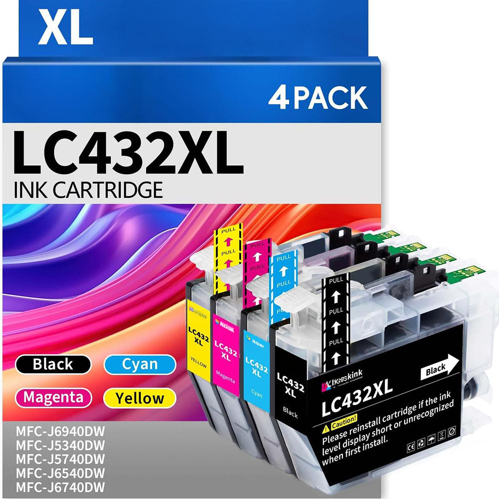 LC432XL Compatible Set of 4 Bk/C/M/Y for Brother