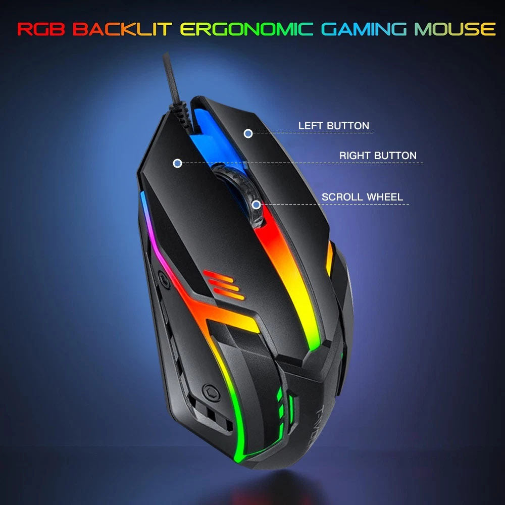 Gaming Keyboard Mouse Headphone Speaker Combo