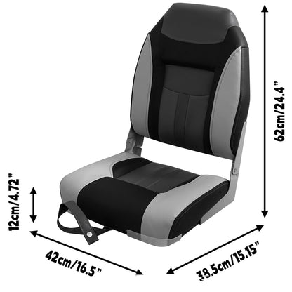 Boat Seats – 2PCS Folding Marine Helm Captain Chairs with Swivel Bases