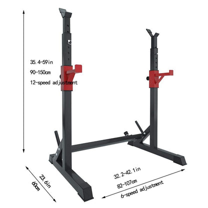 Adjustable Barbell Squat Rack with Height Width Adjustment