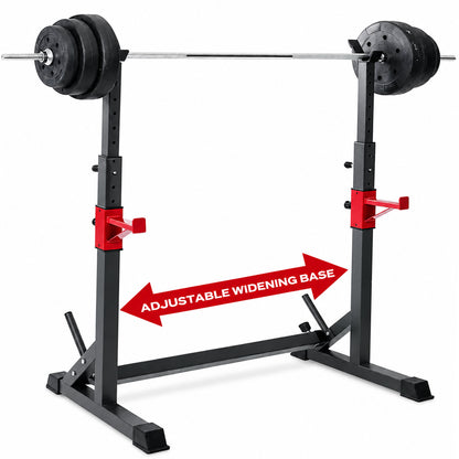 Adjustable Barbell Squat Rack with Height Width Adjustment