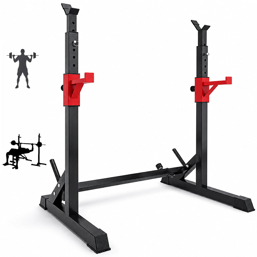 Adjustable Barbell Squat Rack with Height Width Adjustment
