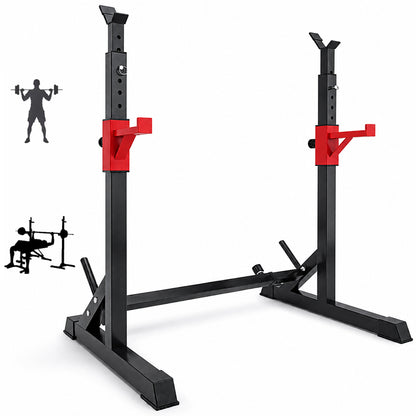 Adjustable Barbell Squat Rack with Height Width Adjustment