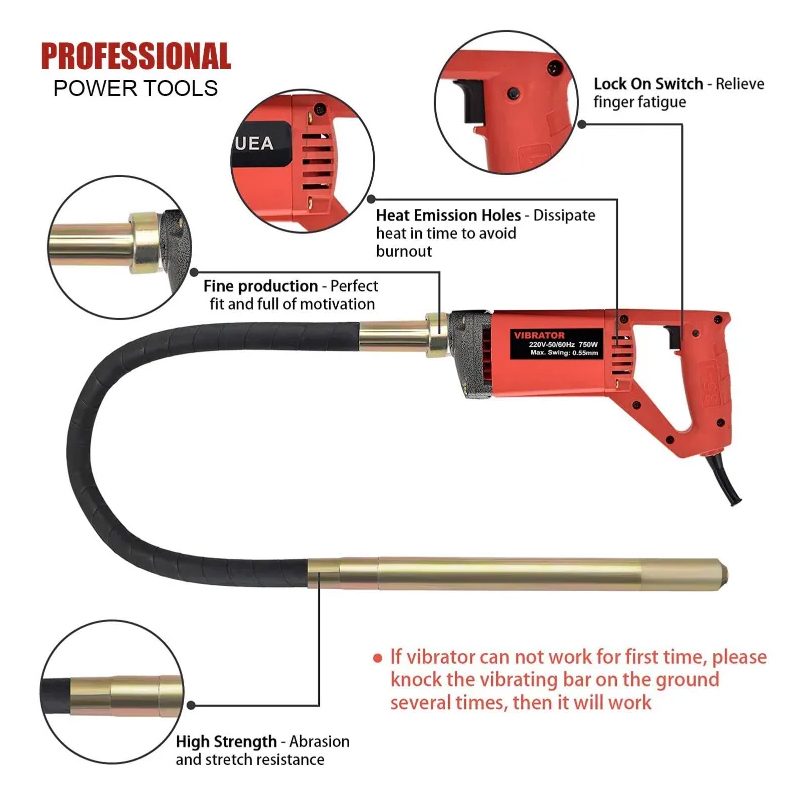 850W Portable Handheld Electric Concrete Cement Mixing with Flexible Hose