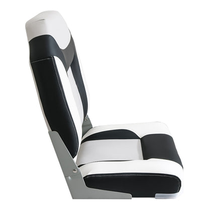 Boat Seats – 2PCS Folding Marine Helm Captain Chairs with Swivel Bases