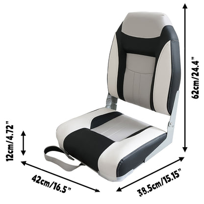 Boat Seats – 2PCS Folding Marine Helm Captain Chairs with Swivel Bases