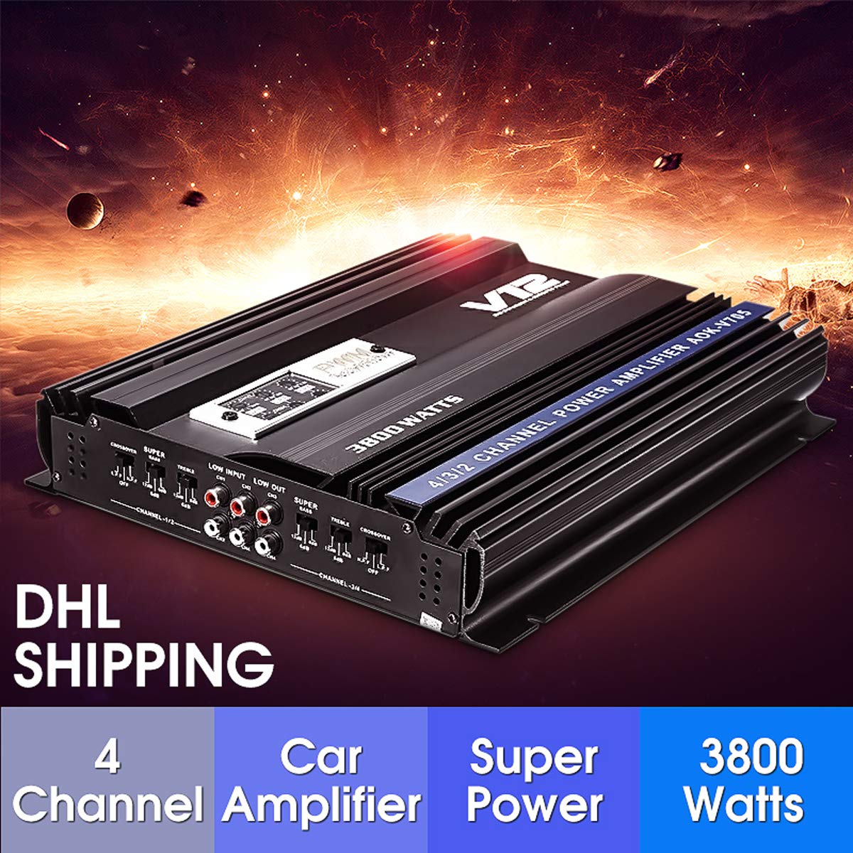 Car Amplifier 4 Channels 3800W
