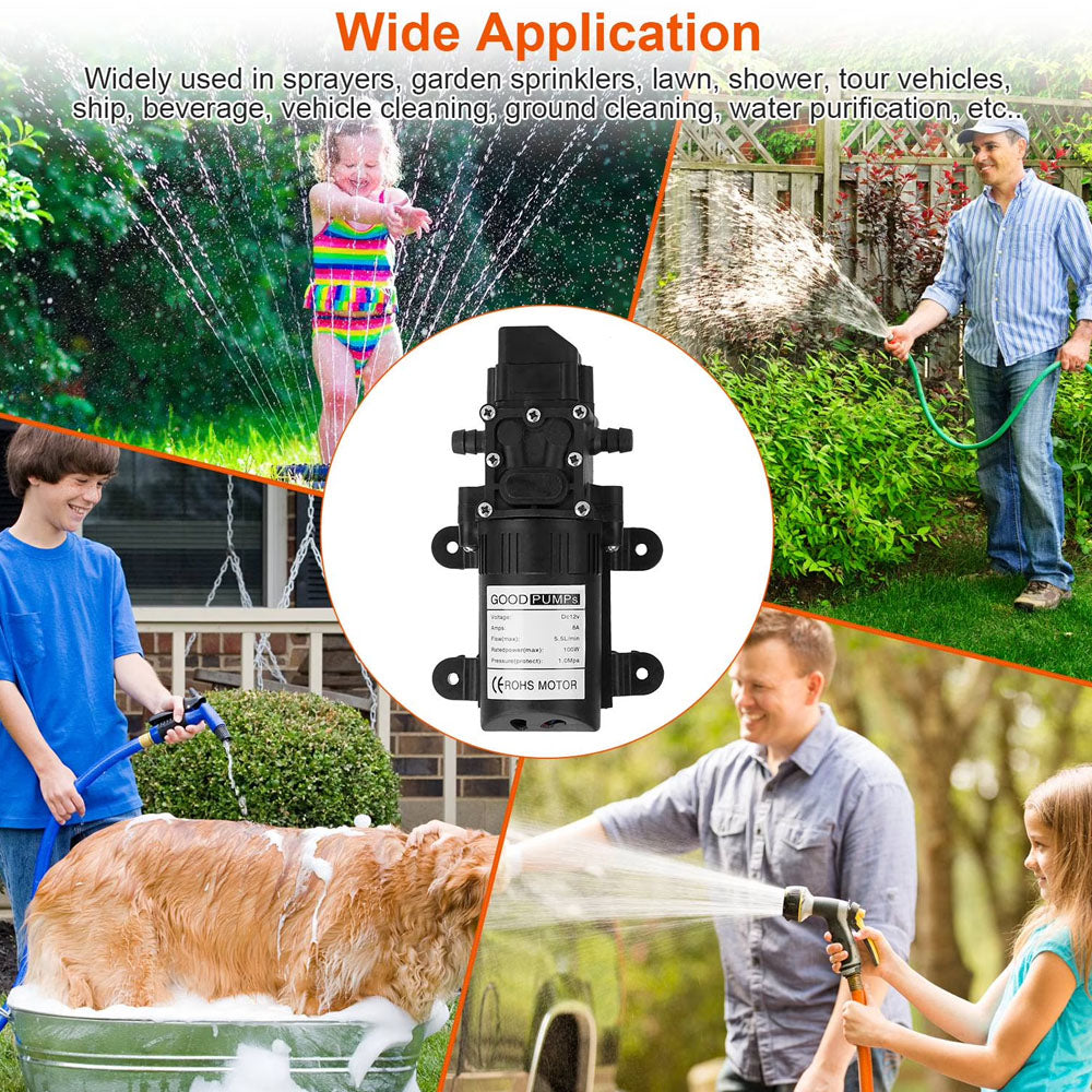 12V Water Pump 123 PSI High Pressure Caravan