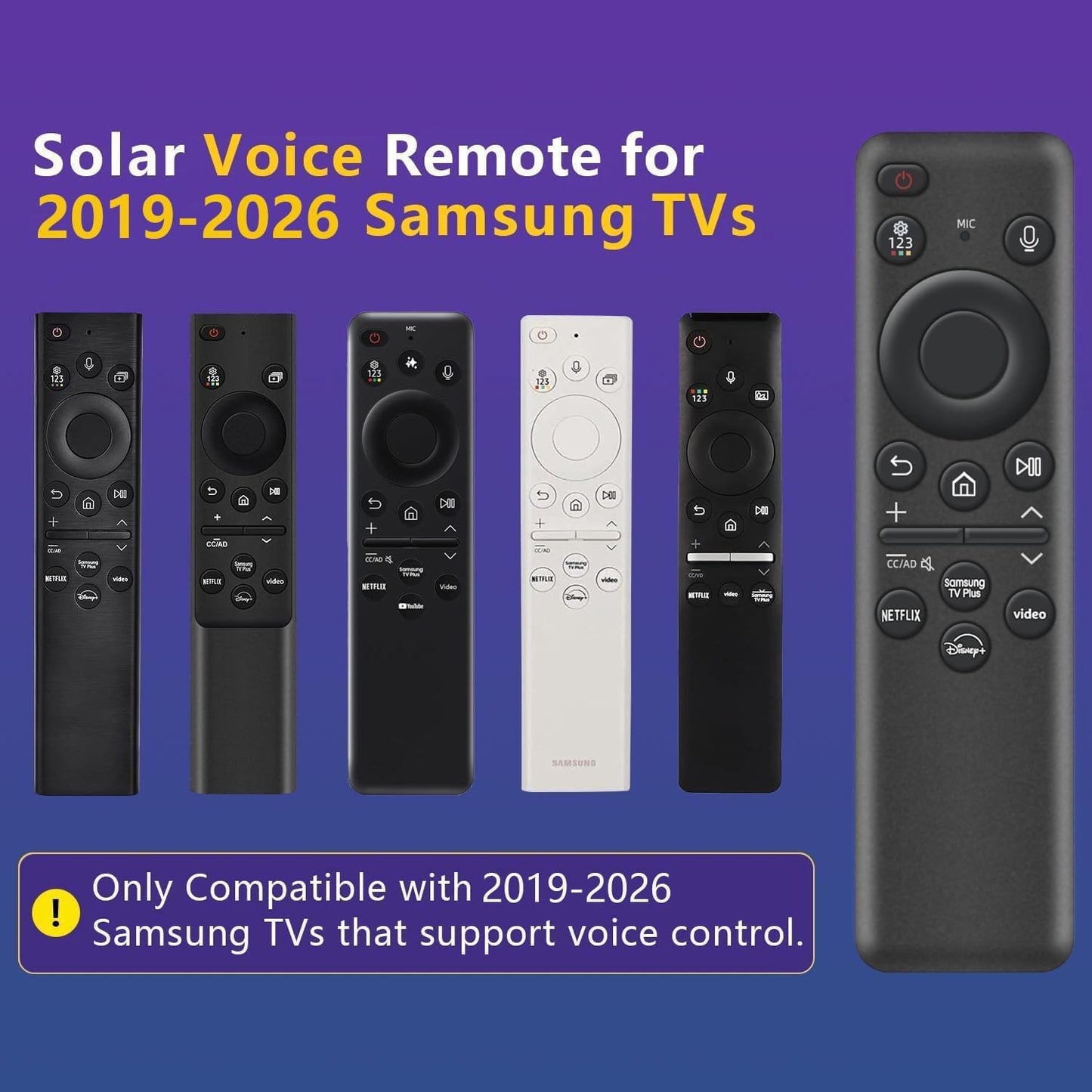 Samsung TV Remote Solar Smart TV Remote Repalcement