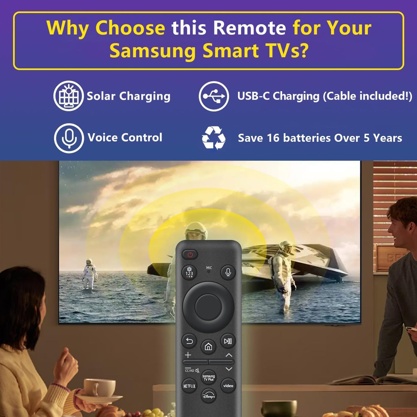 Samsung TV Remote Solar Smart TV Remote Repalcement