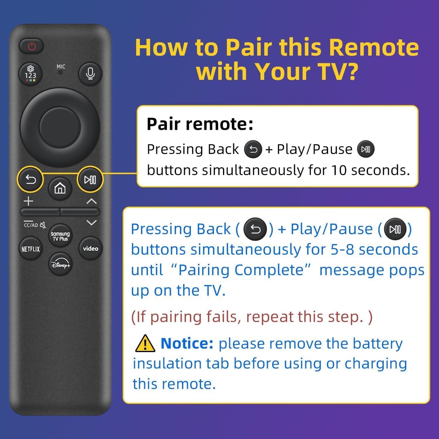 Samsung TV Remote Solar Smart TV Remote Repalcement