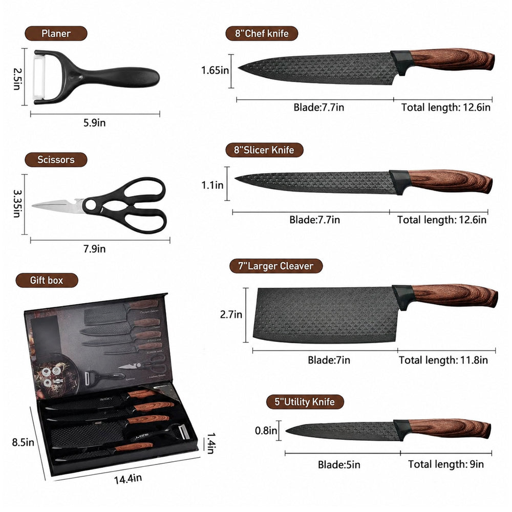 6pcs Professional Kitchen Knives Set Knife Set
