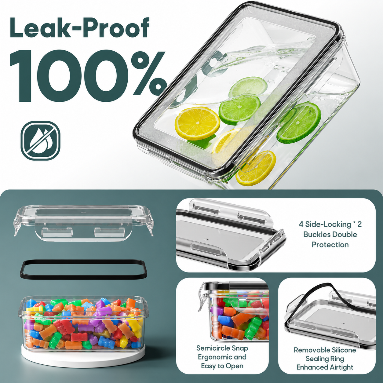 60 PCS Food Storage Containers with Lids, BPA-Free Plastic Food Containers for Kitchen Storage, Leak Proof, Reusable Meal Prep Containers