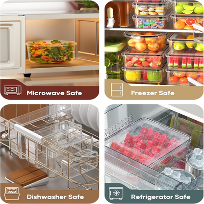 60 PCS Food Storage Containers with Lids, BPA-Free Plastic Food Containers for Kitchen Storage, Leak Proof, Reusable Meal Prep Containers