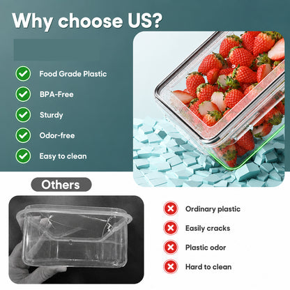 60 PCS Food Storage Containers with Lids, BPA-Free Plastic Food Containers for Kitchen Storage, Leak Proof, Reusable Meal Prep Containers
