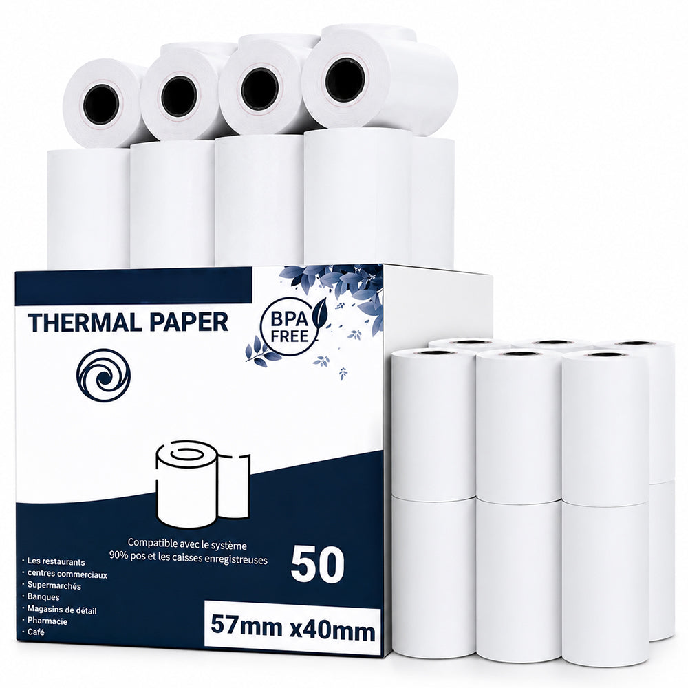 Eftpos Roll 57mm x 40mm Thermal 50 Pack White