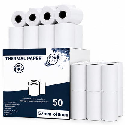Eftpos Roll 57mm x 40mm Thermal 50 Pack White