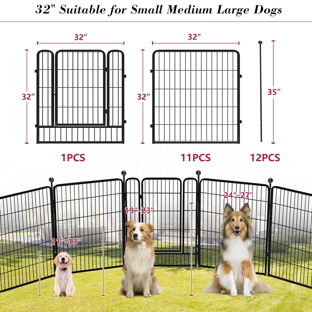 Dog Playpen Pet Playpen Fence 12 Panels