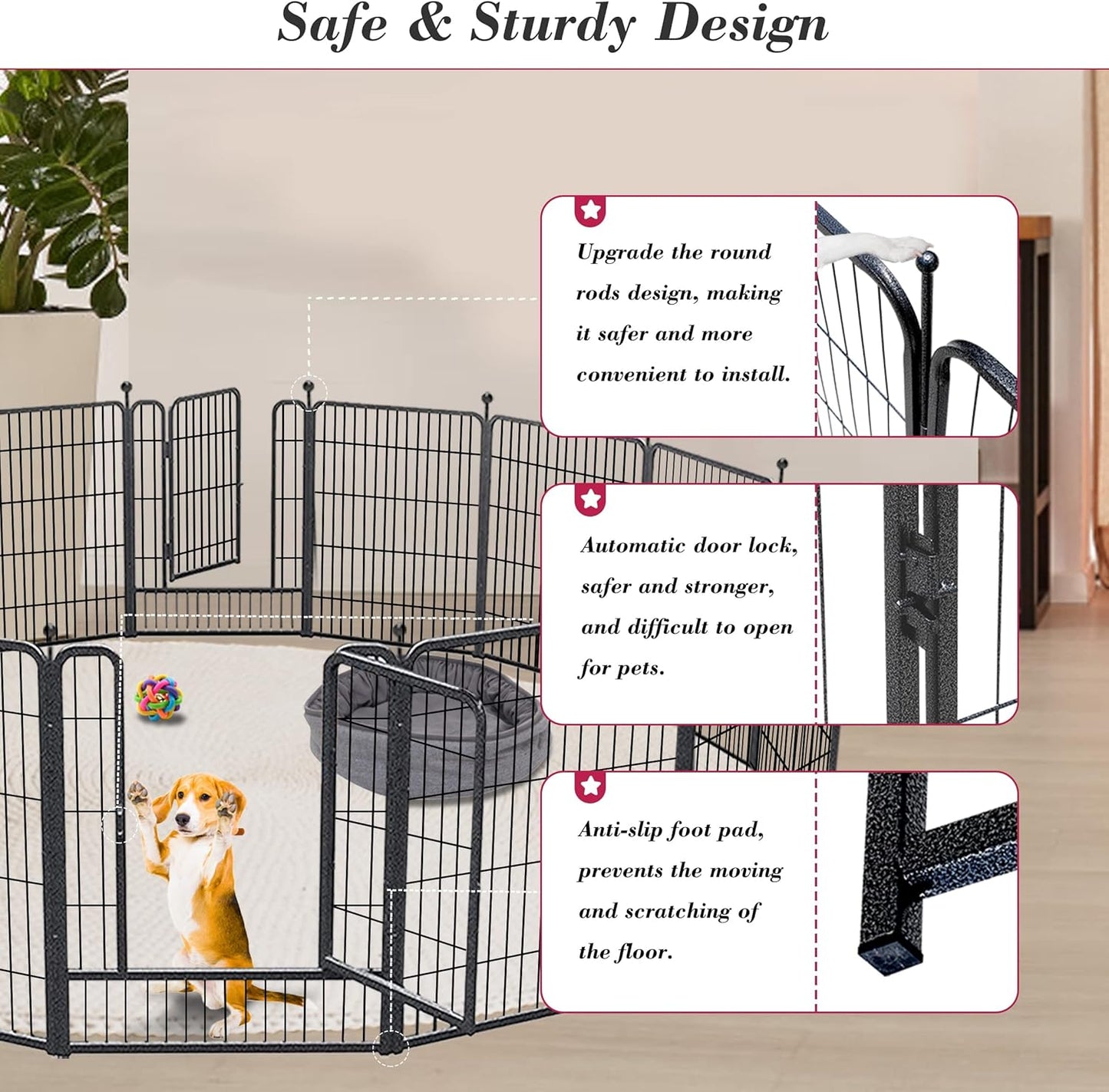 Dog Playpen Pet Playpen Fence 12 Panels