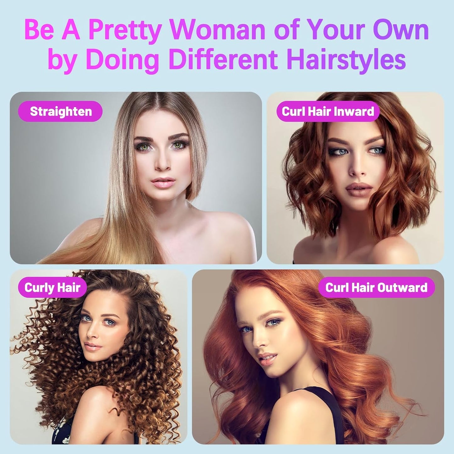 Cordless LCD Hair Straightening Brush