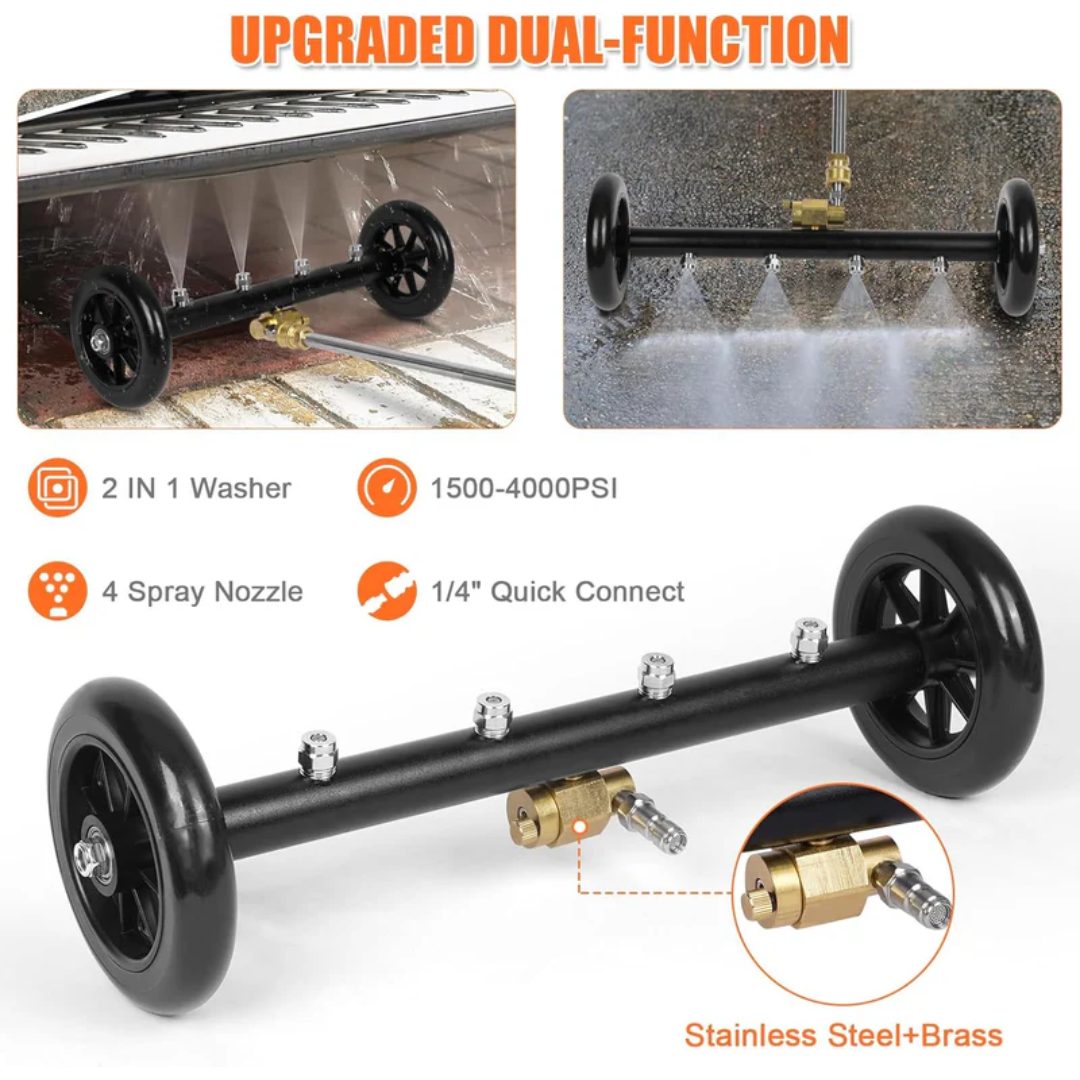 Power Washer Surface Cleaner 4 Nozzle 4000 PSI Undercarriage Tool
