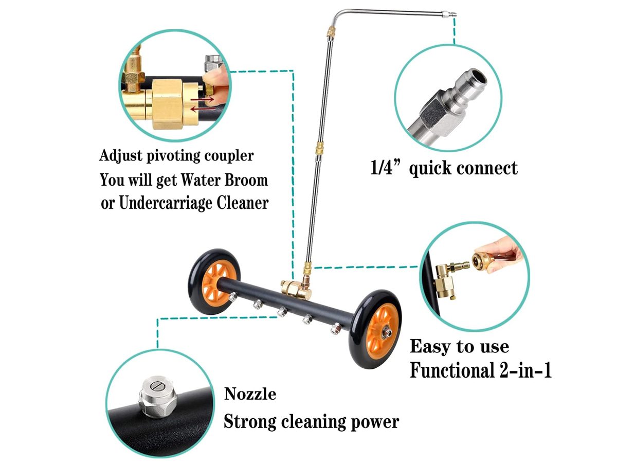 Power Washer Surface Cleaner 4 Nozzle 4000 PSI Undercarriage Tool