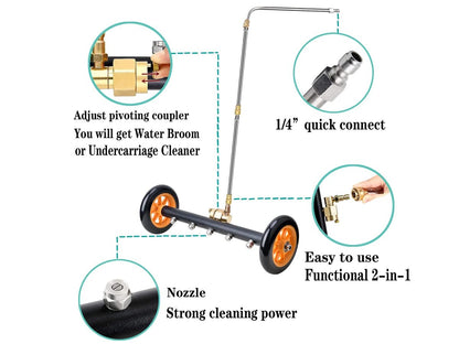 Power Washer Surface Cleaner 4 Nozzle 4000 PSI Undercarriage Tool