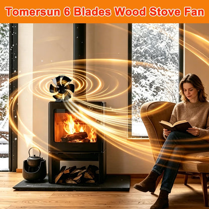Heat Powered Stove Fireplace Fan