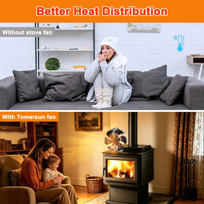 Heat Powered Stove Fireplace Fan