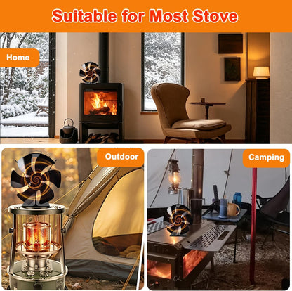 Heat Powered Stove Fireplace Fan