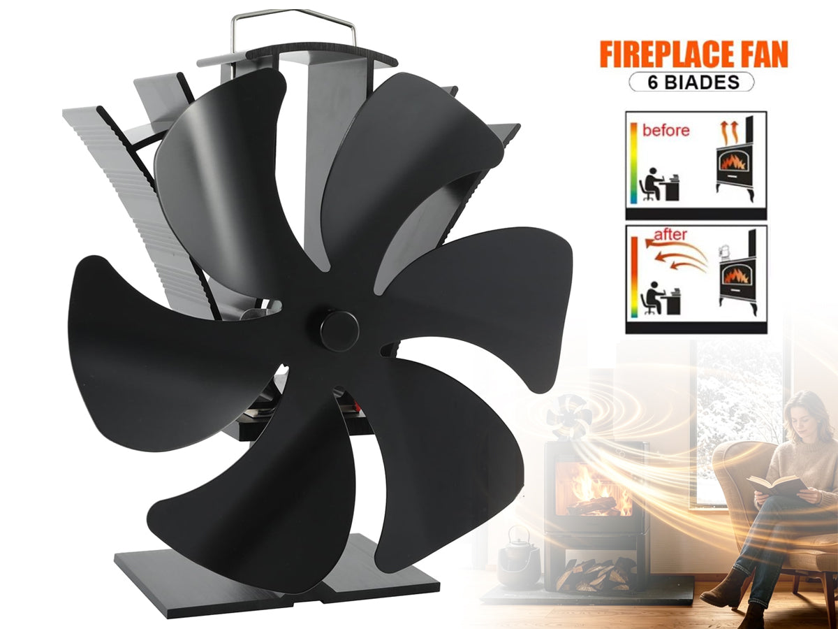 Heat Powered Stove Fireplace Fan