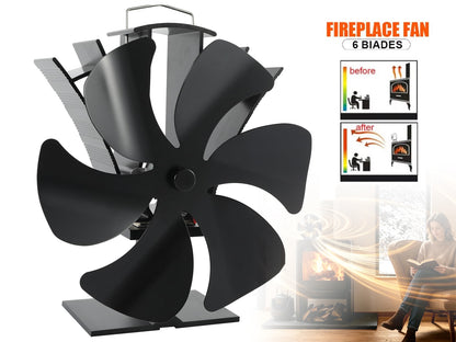 Heat Powered Stove Fireplace Fan