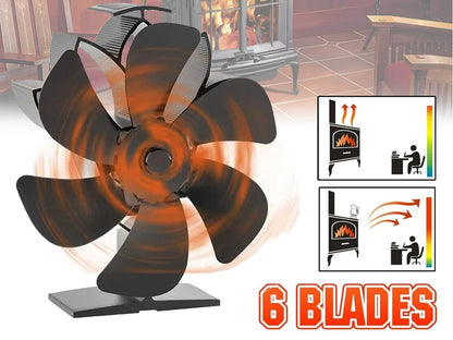 Heat Powered Stove Fireplace Fan