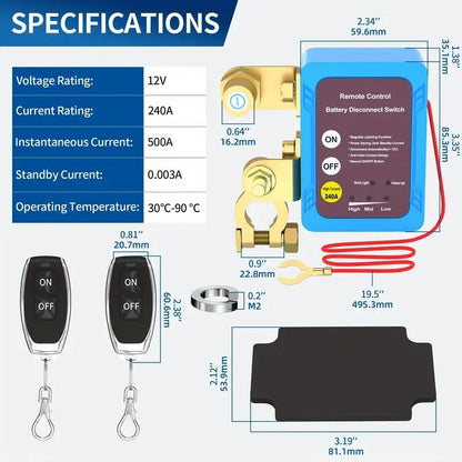 Car Battery Disconnect Switch Isolator