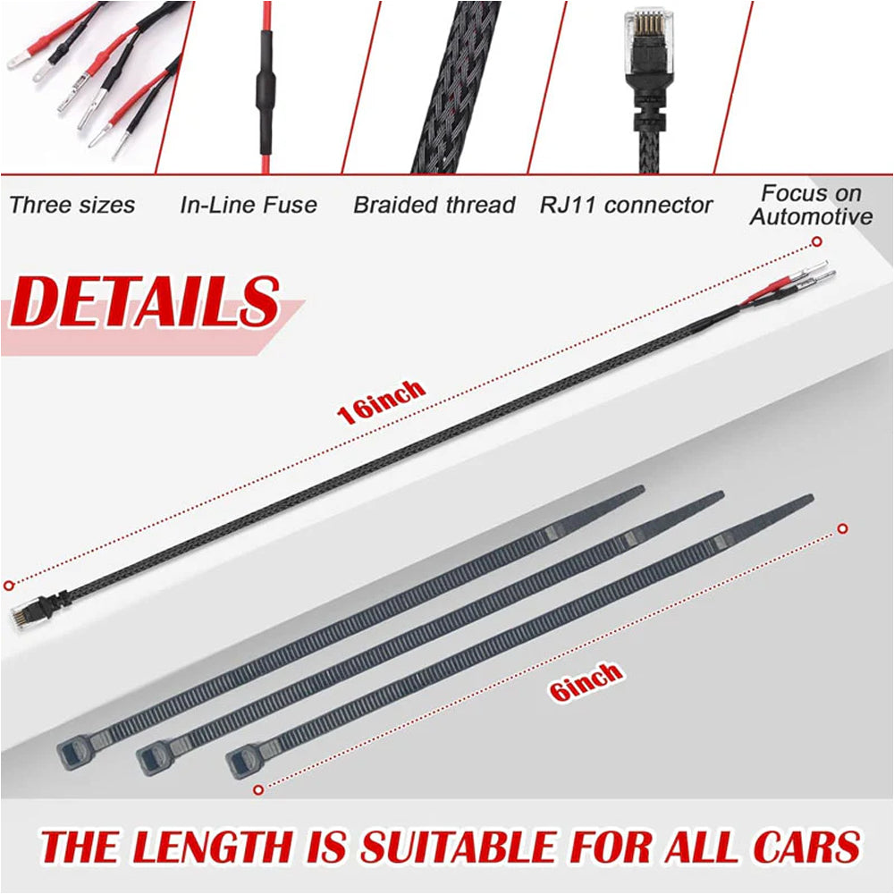 Mirror Hard Wire Cord for Escort, Valentine One, Uniden & Beltronics Radar