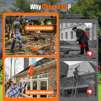 21V Cordless Leaf Blower with 2 Batteries & Charger