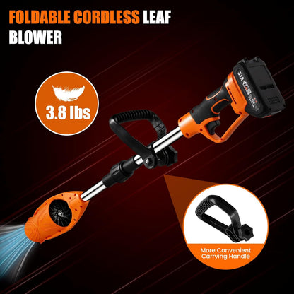 21V Cordless Leaf Blower with 2 Batteries & Charger