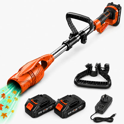 21V Cordless Leaf Blower with 2 Batteries & Charger