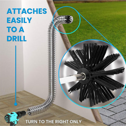 Chimney Cleaning Brush Kit for Fireplace & Flue with Extendable Rods