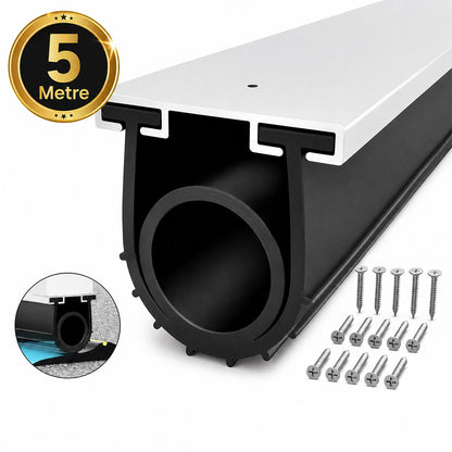 5M Garage Door Bottom Seal with Pre-drilled Aluminum Track Retainer Base Kit