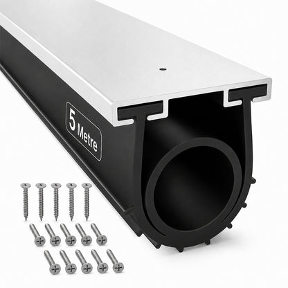 5M Garage Door Bottom Seal with Pre-drilled Aluminum Track Retainer Base Kit